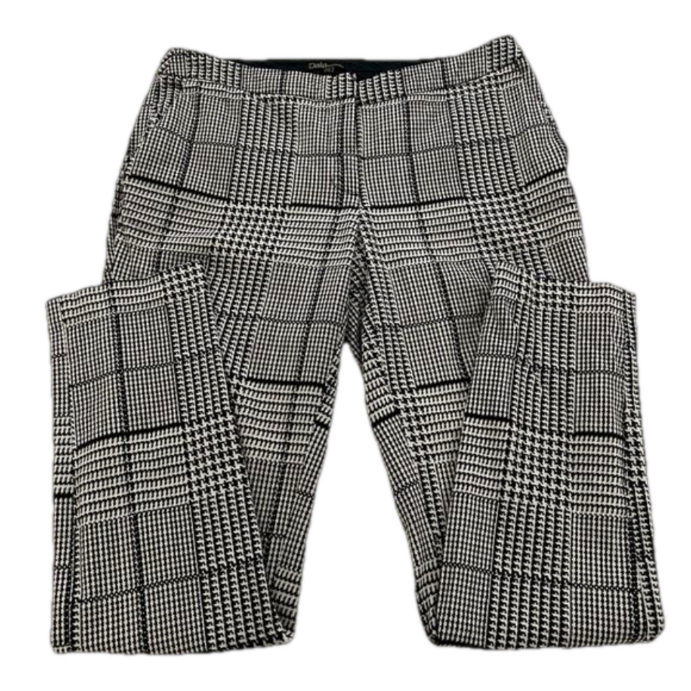 Dalia black and white plaid pants mid rise Size 6​